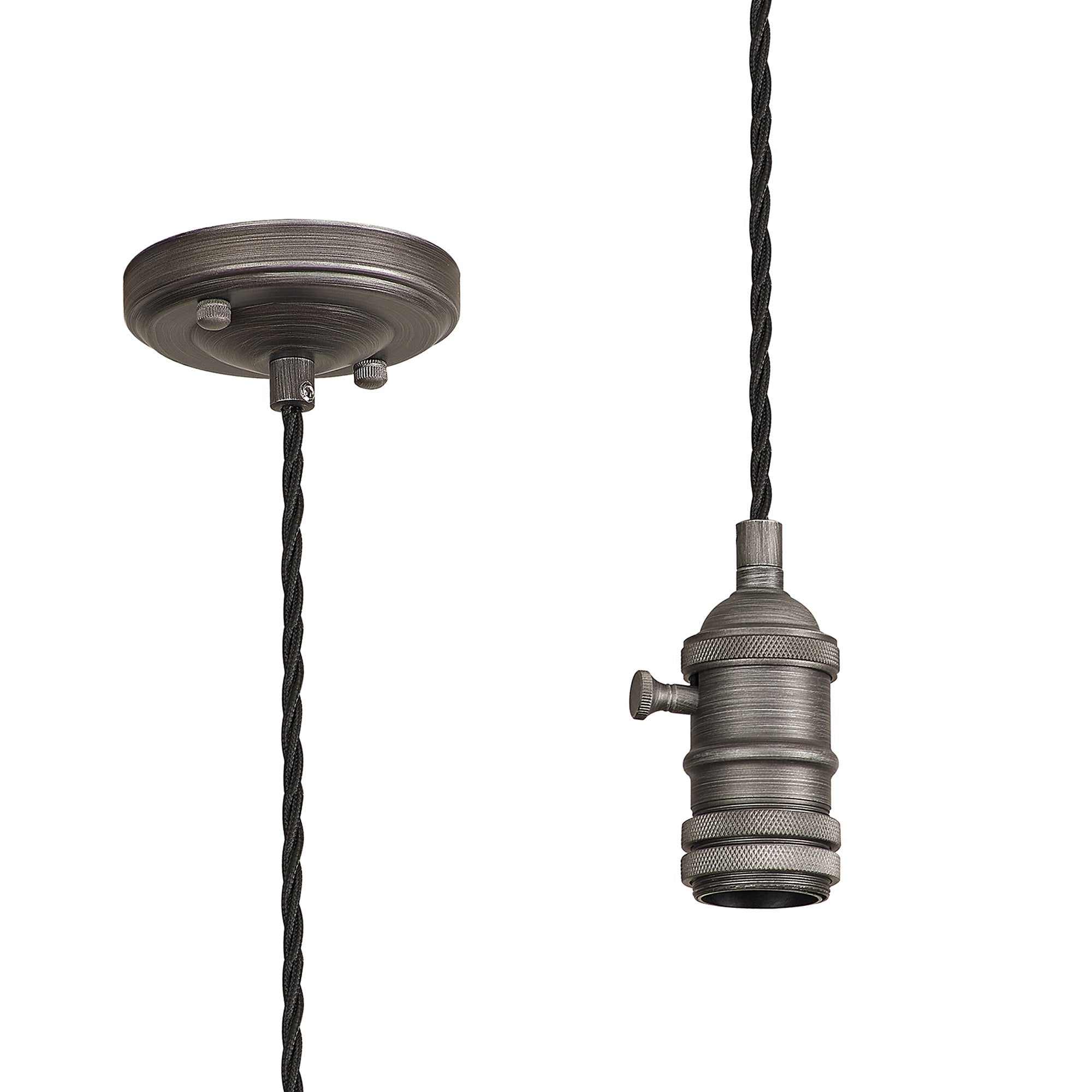 Luminosity Designs Ltd - Amber 11cm Switched Pendant Light (FRAME ONLY) 1.5m, 1 x E27, 3 Core Twisted Braided Cable - Luminosity Designs Ltd