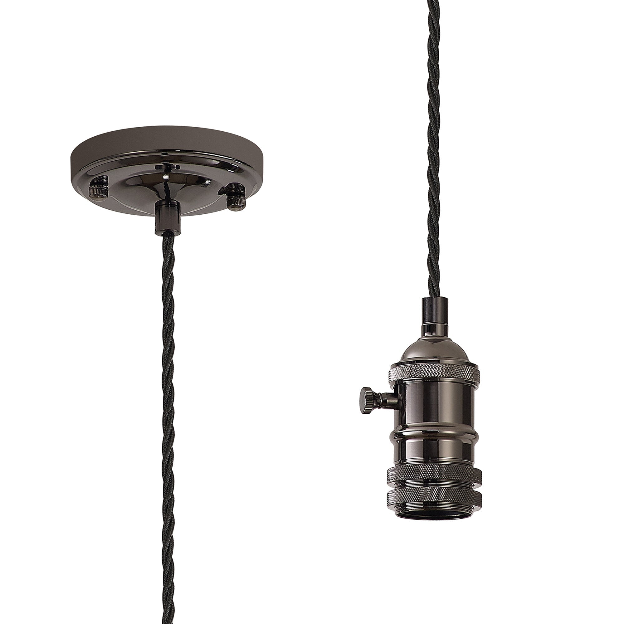 Luminosity Designs Ltd - Amber 11cm Switched Pendant Light (FRAME ONLY) 1.5m, 1 x E27, 3 Core Twisted Braided Cable - Luminosity Designs Ltd