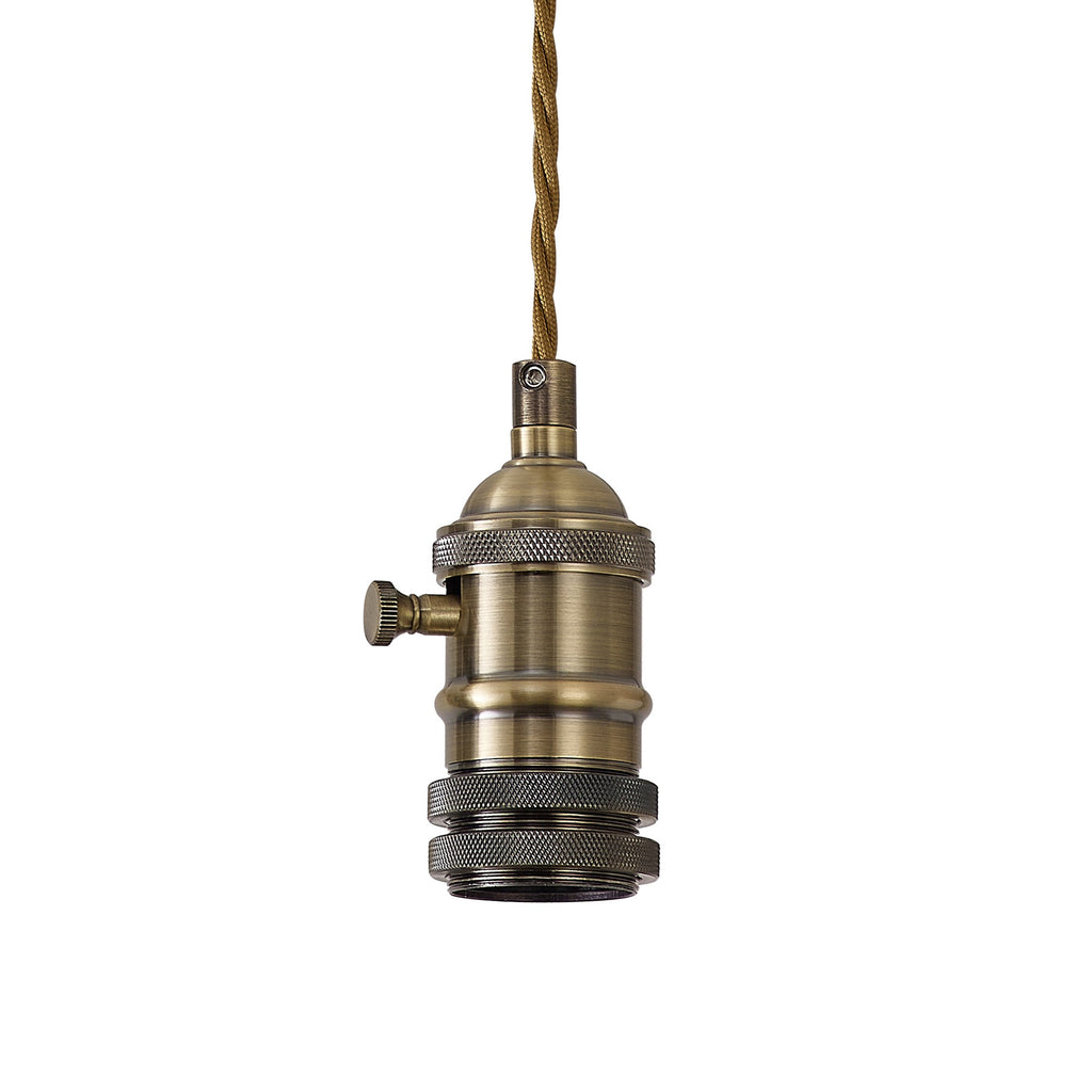 Luminosity Designs Ltd - Amber 11cm Switched Pendant Light (FRAME ONLY) 1.5m, 1 x E27, 3 Core Twisted Braided Cable - Luminosity Designs Ltd