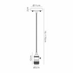 Luminosity Designs Ltd - Amber 11cm Switched Pendant Light (FRAME ONLY) 1.5m, 1 x E27, Antique Brass / Golden Brown STRAIGHT Braided 2 Core Cable - Luminosity Designs Ltd