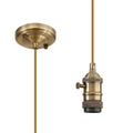Luminosity Designs Ltd - Amber 11cm Switched Pendant Light (FRAME ONLY) 1.5m, 1 x E27, Antique Brass / Golden Brown STRAIGHT Braided 2 Core Cable - Luminosity Designs Ltd