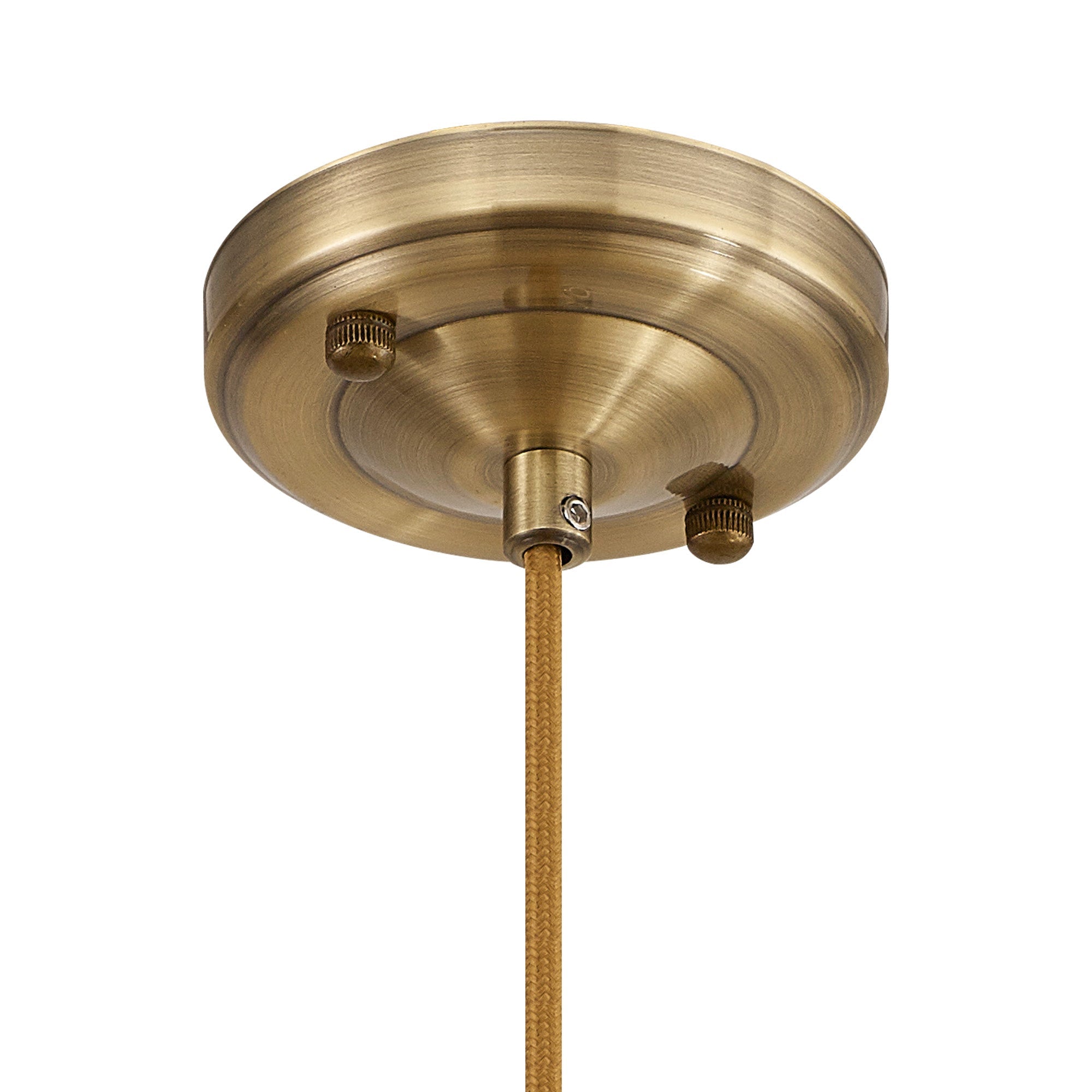Luminosity Designs Ltd - Amber 11cm Switched Pendant Light (FRAME ONLY) 1.5m, 1 x E27, Antique Brass / Golden Brown STRAIGHT Braided 2 Core Cable - Luminosity Designs Ltd