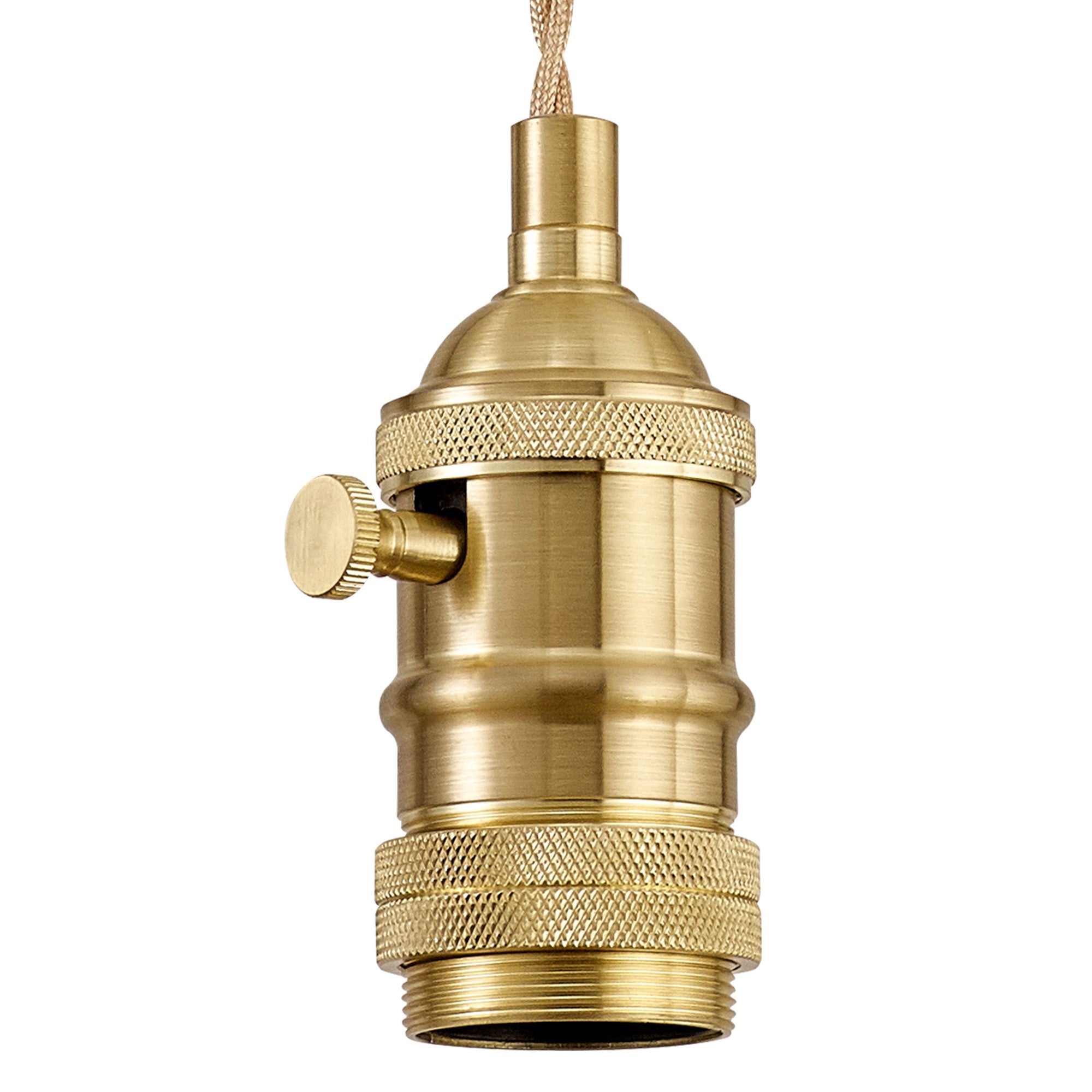 Luminosity Designs Ltd - Amber 11cm Switched Pendant Light (FRAME ONLY) 1.5m, 1 x E27,Twisted Braided 2 Core Cable - Luminosity Designs Ltd