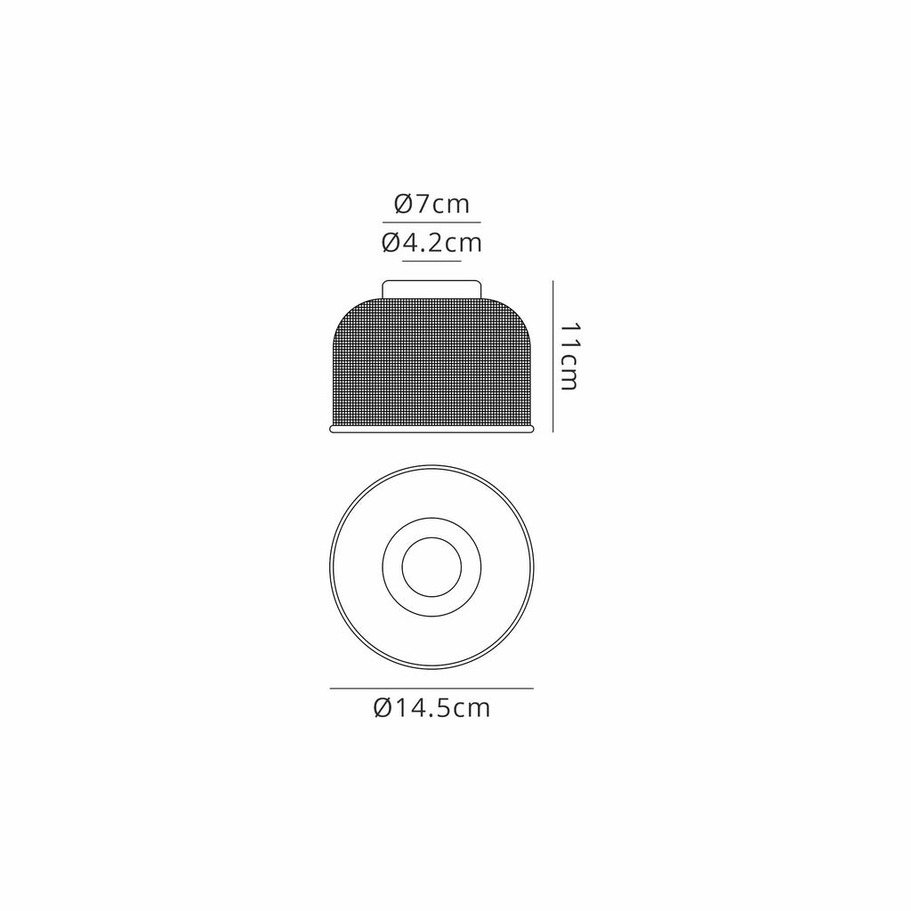 Luminosity Designs Ltd - Amber 14.5x11cm Prismatic Dome Glass Shade (D) With Raised Edge - 10 Colours - Luminosity Designs Ltd
