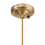 Luminosity Designs Ltd - Amber 17cm Switched Pendant 1.5m, 1 x E27, Antique Brass With Straight Braided Cable / Brown Bowl Glass - Luminosity Designs Ltd