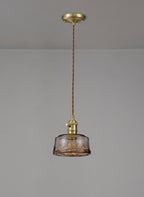 Luminosity Designs Ltd - Amber 17cm Switched Pendant 1.5m, 1 x E27, Twisted Cable / Brown Bowl Glass Inc Bulb - Luminosity Designs Ltd