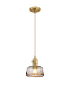 Luminosity Designs Ltd - Amber 17cm Switched Pendant 1.5m, 1 x E27, Twisted Cable / Brown Bowl Glass Inc Bulb - Luminosity Designs Ltd