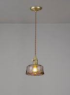 Luminosity Designs Ltd - Amber 17cm Switched Pendant 1.5m, 1 x E27, Twisted Cable / Brown Bowl Glass Inc Bulb - Luminosity Designs Ltd