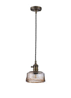 Luminosity Designs Ltd - Amber 17cm Switched Pendant 1.5m, 1 x E27, Twisted Cable / Brown Bowl Glass Inc Bulb - Luminosity Designs Ltd