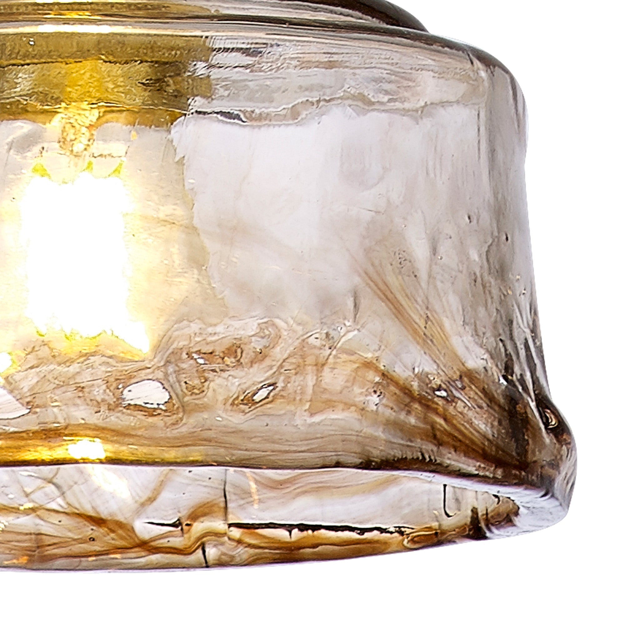 Luminosity Designs Ltd - Amber 17cm Switched Pendant 1.5m, 1 x E27, Twisted Cable / Brown Bowl Glass Inc Bulb - Luminosity Designs Ltd