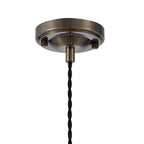 Luminosity Designs Ltd - Amber 17cm Switched Pendant 1.5m, 1 x E27, Twisted Cable / Brown Bowl Glass Inc Bulb - Luminosity Designs Ltd