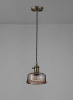Luminosity Designs Ltd - Amber 17cm Switched Pendant 1.5m, 1 x E27, Twisted Cable / Brown Bowl Glass Inc Bulb - Luminosity Designs Ltd