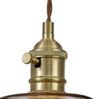 Luminosity Designs Ltd - Amber 17cm Switched Pendant 1.5m, 1 x E27, Twisted Cable / Brown Bowl Glass Inc Bulb - Luminosity Designs Ltd