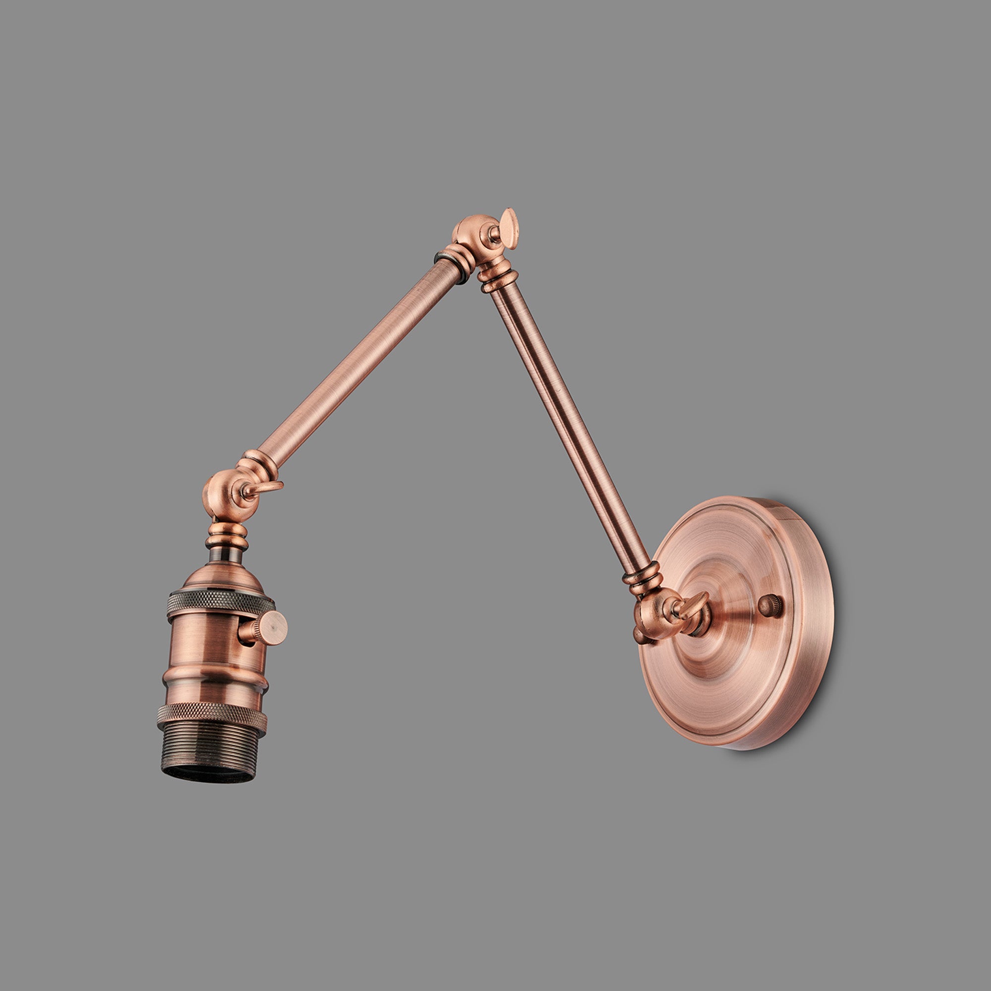 Luminosity Designs Ltd - Amber Adjustable Wall Lamp Switched (FRAME ONLY, NO SHADE), 1 x E27 - Luminosity Designs Ltd