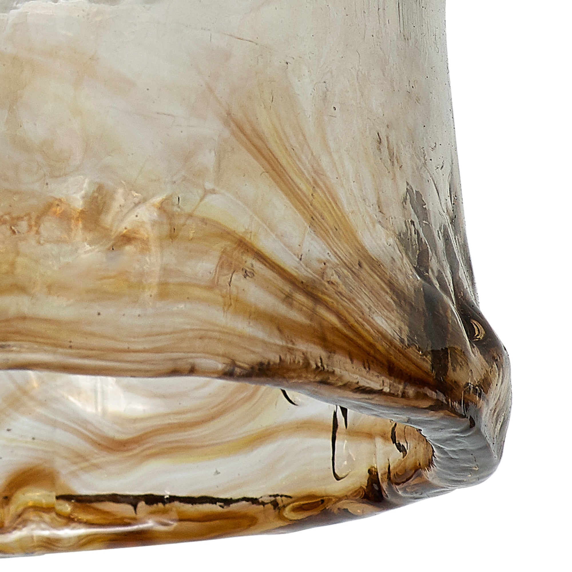 Luminosity Designs Ltd - Amber Bowl Cloudy Glass Shade (A), Brown / Clear, E27 - Luminosity Designs Ltd