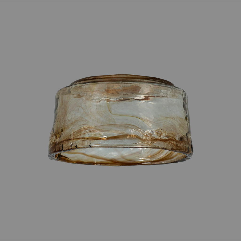 Luminosity Designs Ltd - Amber Bowl Cloudy Glass Shade (A), Brown / Clear, E27 - Luminosity Designs Ltd