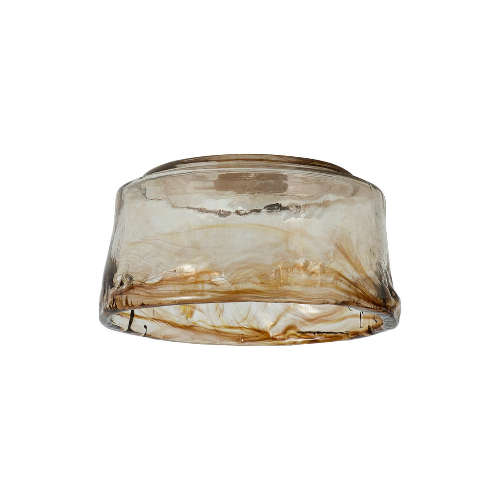 Luminosity Designs Ltd - Amber Bowl Cloudy Glass Shade (A), Brown / Clear, E27 - Luminosity Designs Ltd
