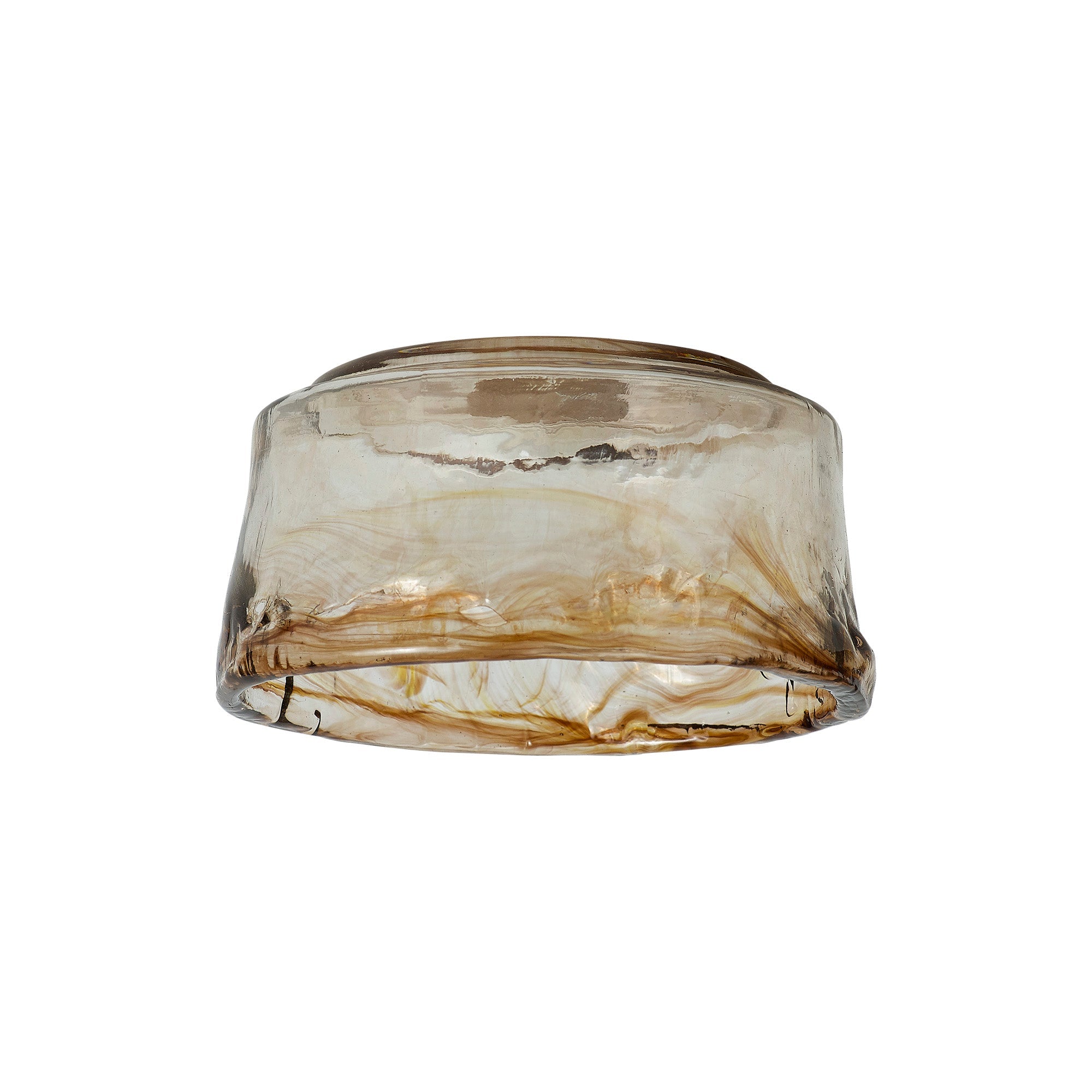 Luminosity Designs Ltd - Amber Bowl Cloudy Glass Shade (A), Brown / Clear, E27 - Luminosity Designs Ltd