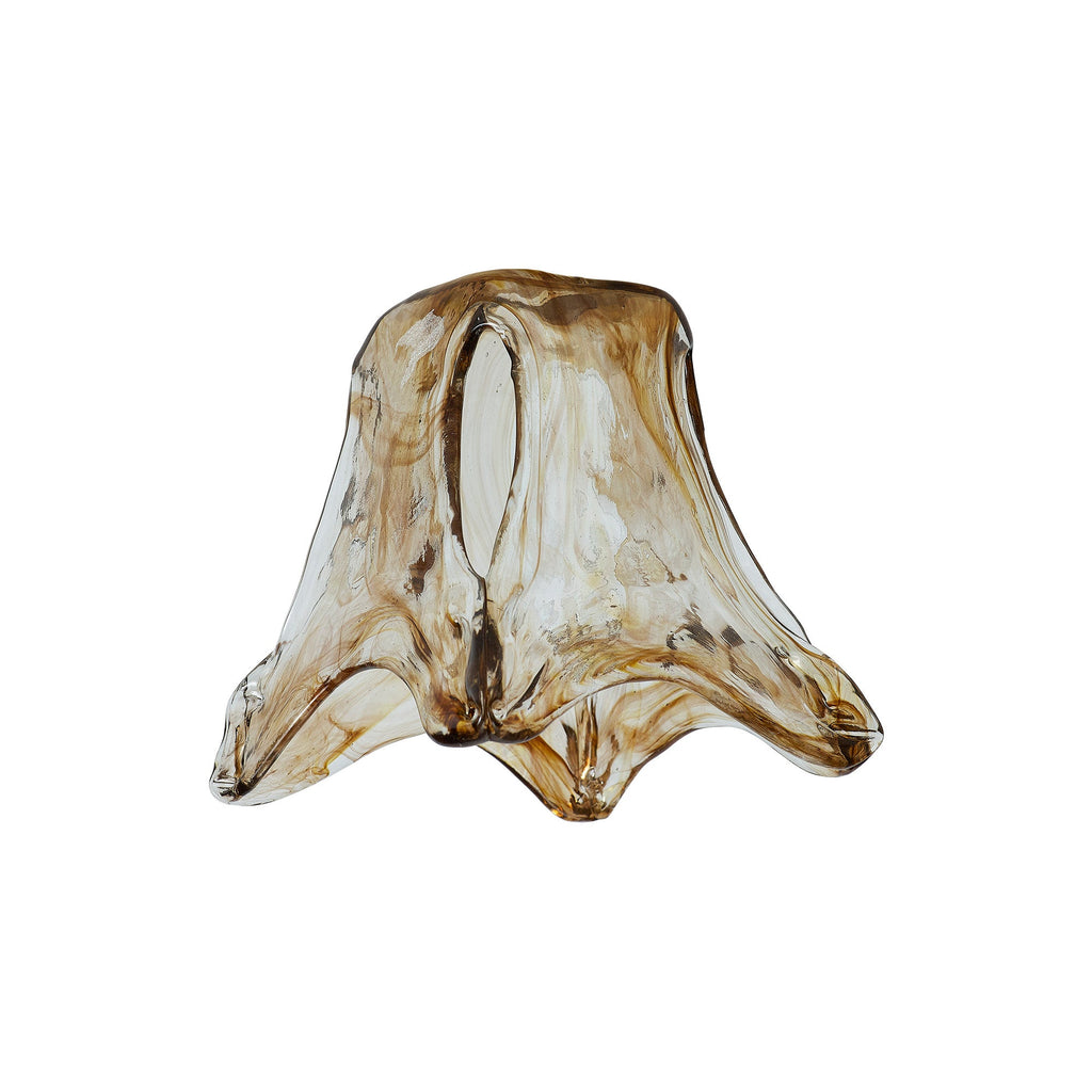 Luminosity Designs Ltd - Amber Flower Cloudy Glass Shade (C), Brown / Clear, E27 hole - Luminosity Designs Ltd