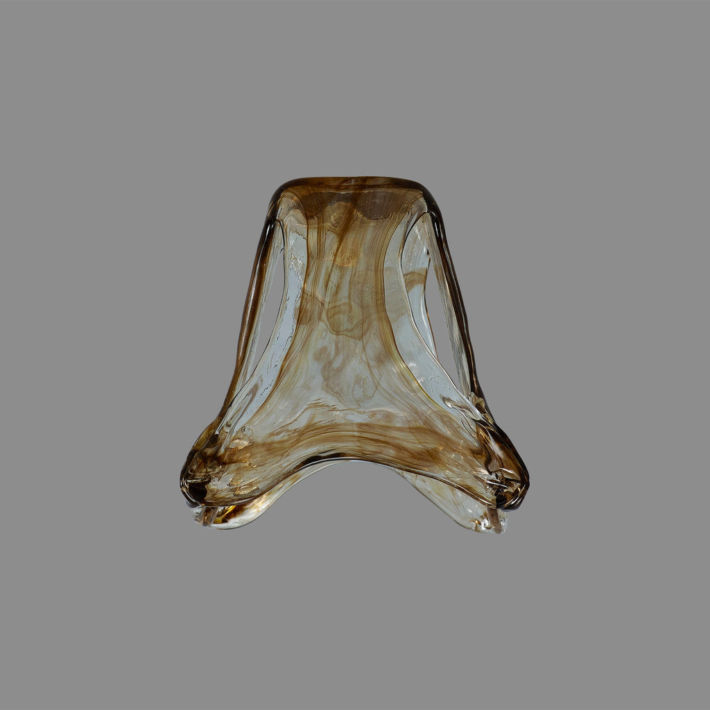 Luminosity Designs Ltd - Amber Flower Cloudy Glass Shade (C), Brown / Clear, E27 hole - Luminosity Designs Ltd