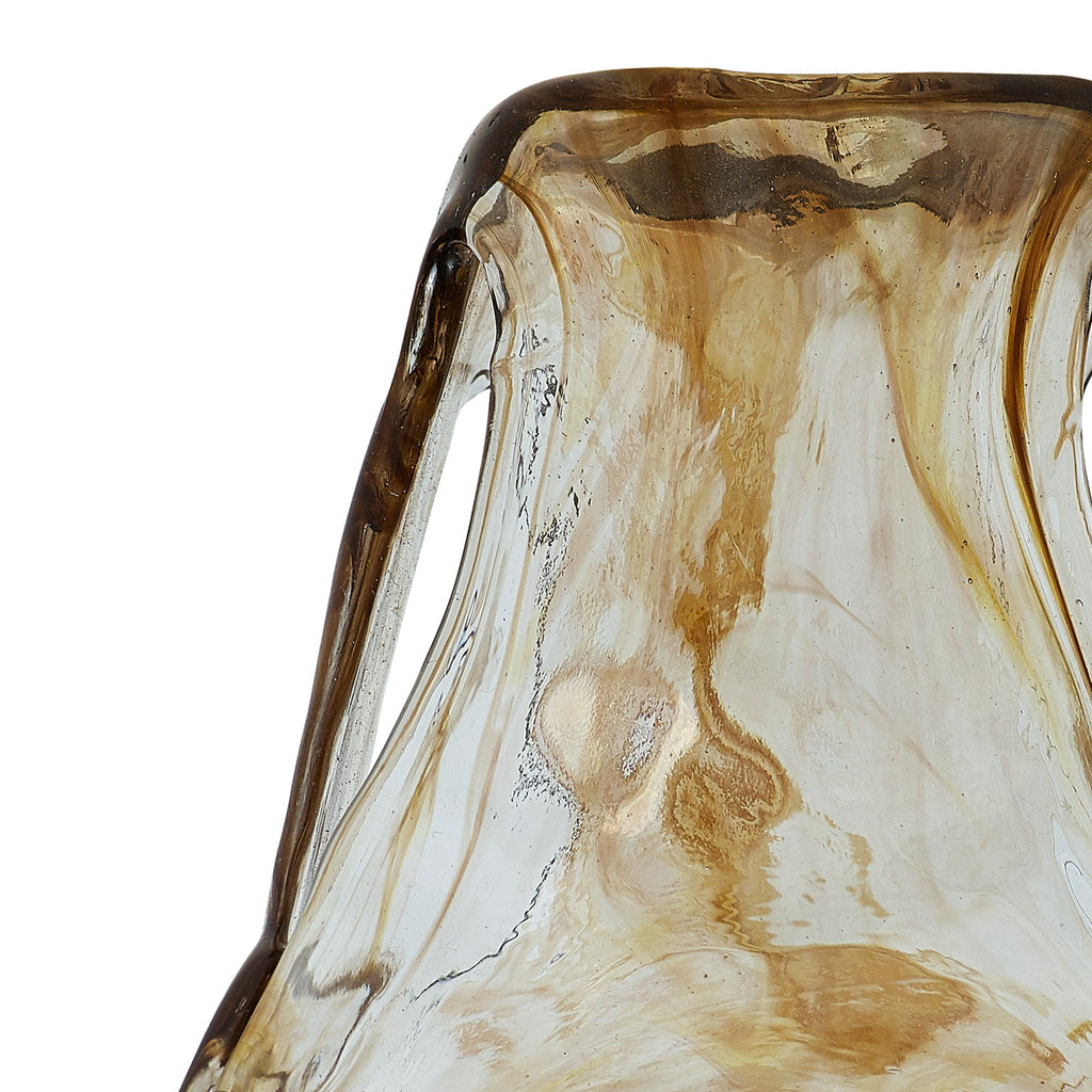 Luminosity Designs Ltd - Amber Flower Cloudy Glass Shade (C), Brown / Clear, E27 hole - Luminosity Designs Ltd