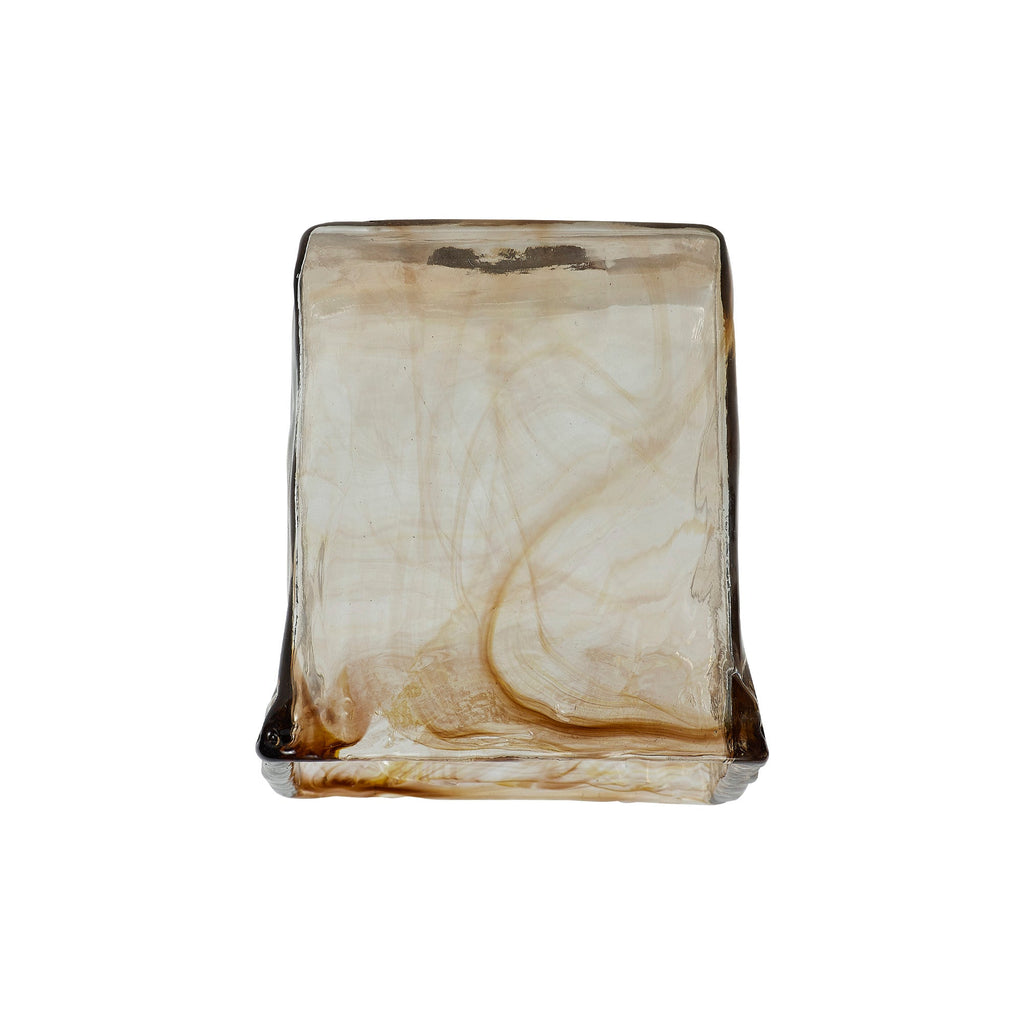 Luminosity Designs Ltd - Amber Square Cloudy Glass Shade (B), Brown / Clear, E27 - Luminosity Designs Ltd