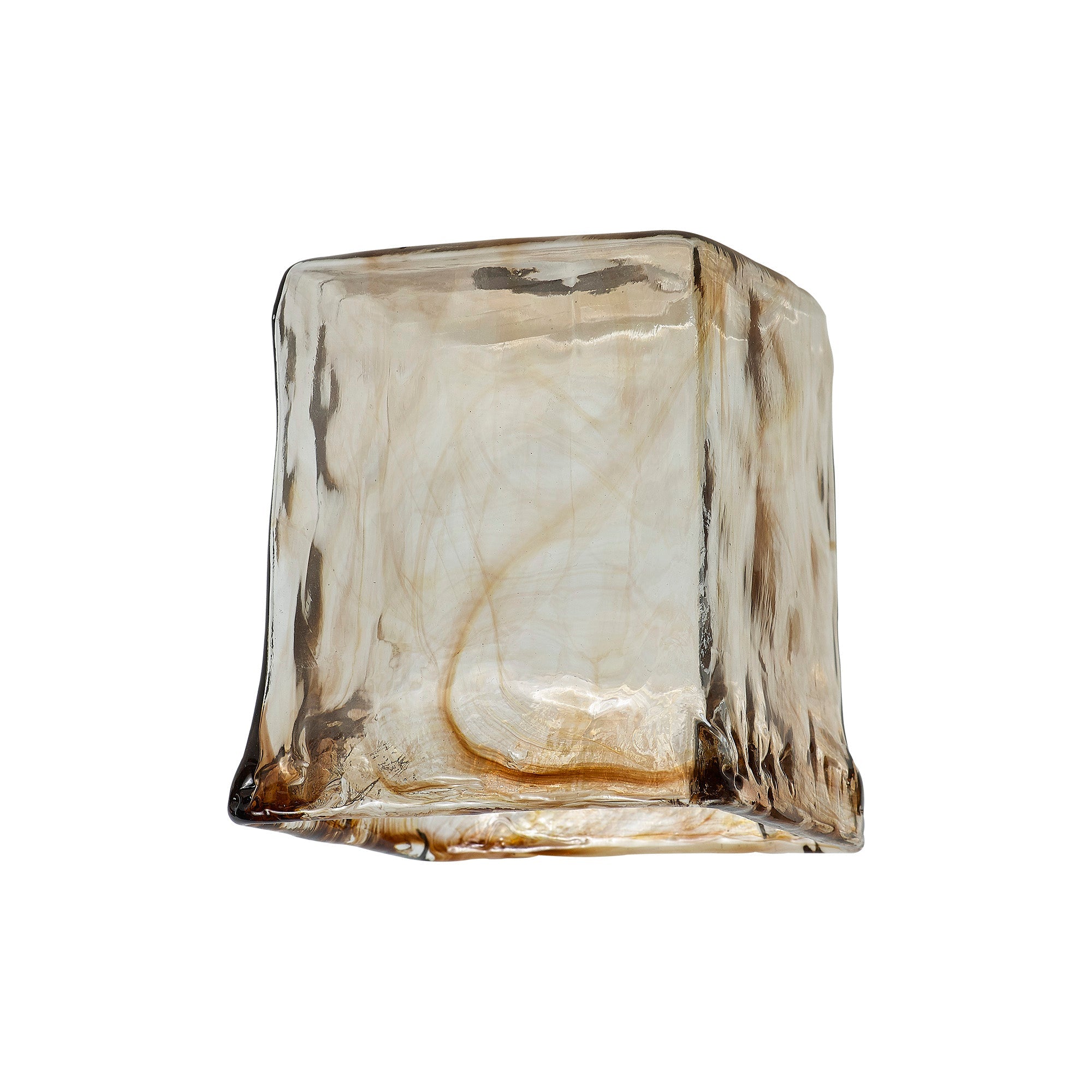 Luminosity Designs Ltd - Amber Square Cloudy Glass Shade (B), Brown / Clear, E27 - Luminosity Designs Ltd