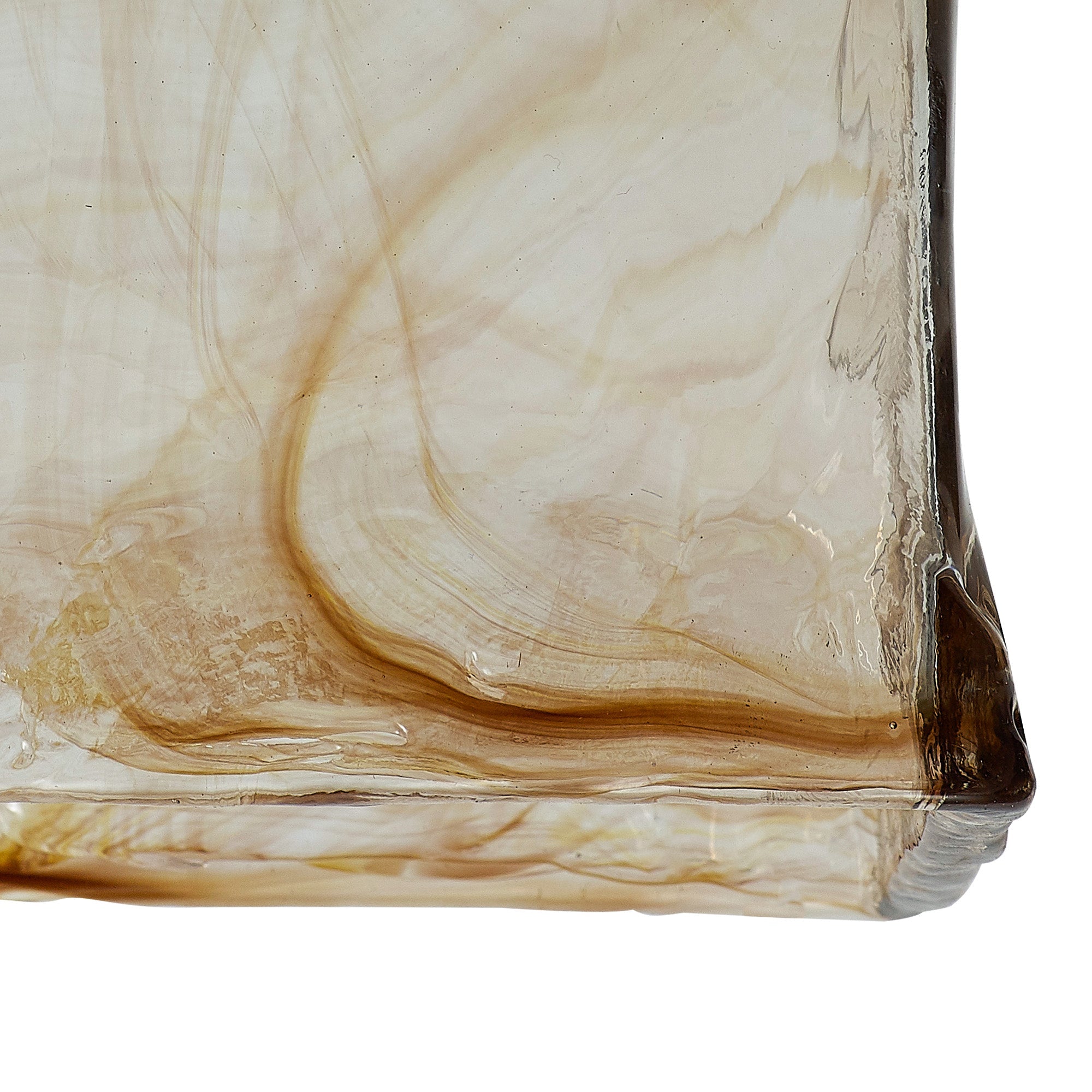 Luminosity Designs Ltd - Amber Square Cloudy Glass Shade (B), Brown / Clear, E27 - Luminosity Designs Ltd