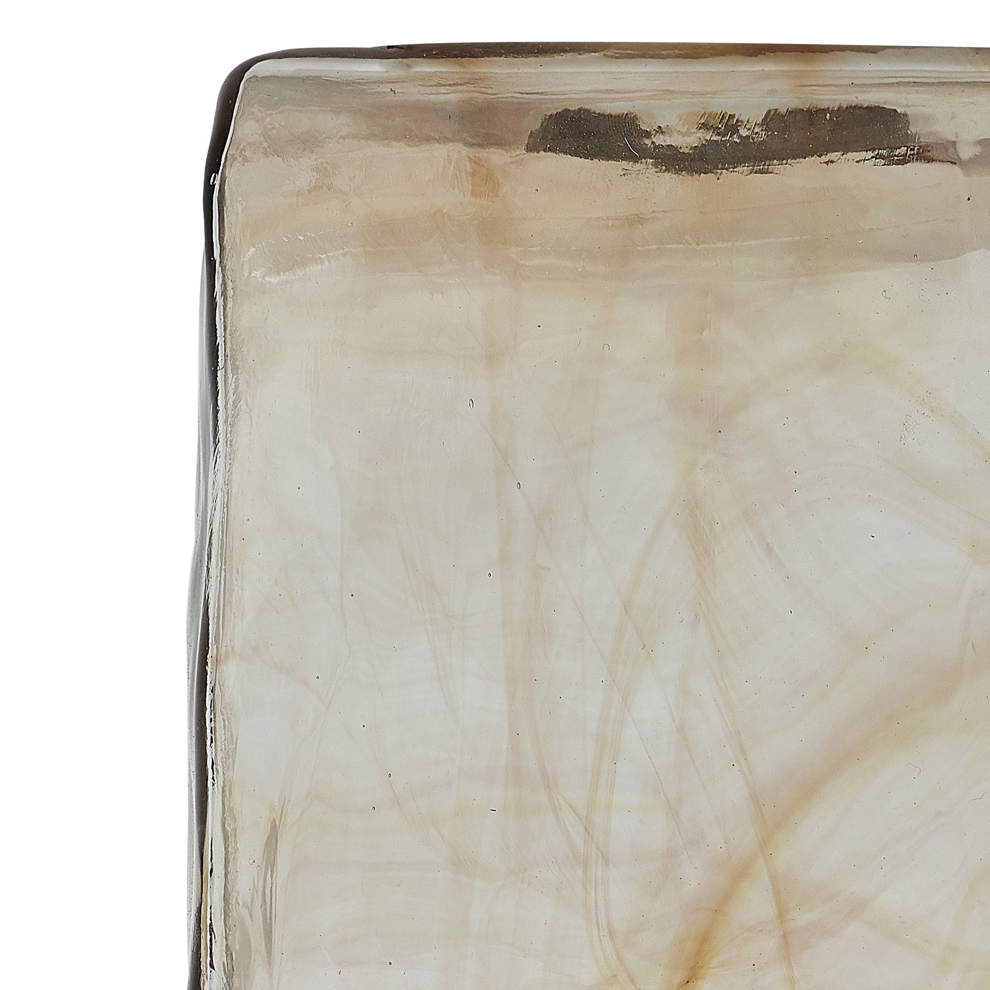 Luminosity Designs Ltd - Amber Square Cloudy Glass Shade (B), Brown / Clear, E27 - Luminosity Designs Ltd