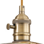 Luminosity Designs Ltd - Amber Switched Pendant 1.5m, 1 x E27, Antique Brass / Golden Brown Braided Cable / Brown Square Glass - Luminosity Designs Ltd