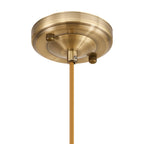 Luminosity Designs Ltd - Amber Switched Pendant 1.5m, 1 x E27, Antique Brass / Golden Brown Braided Cable / Brown Square Glass - Luminosity Designs Ltd