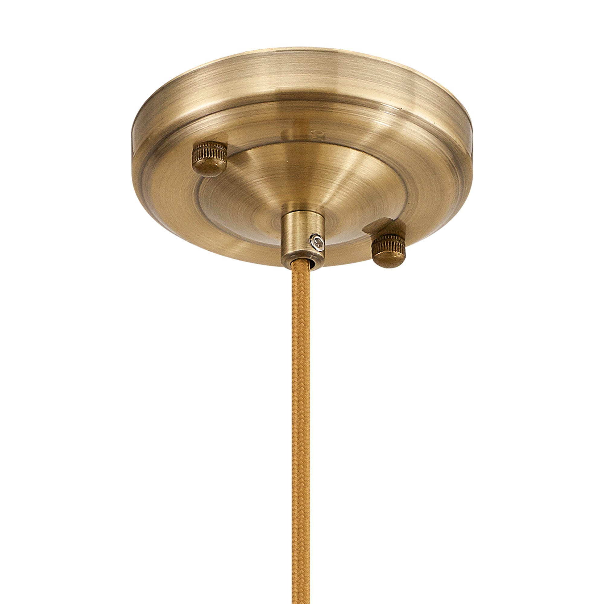 Luminosity Designs Ltd - Amber Switched Pendant 1.5m, 1 x E27, Antique Brass / Golden Brown Braided Cable / Brown Square Glass - Luminosity Designs Ltd