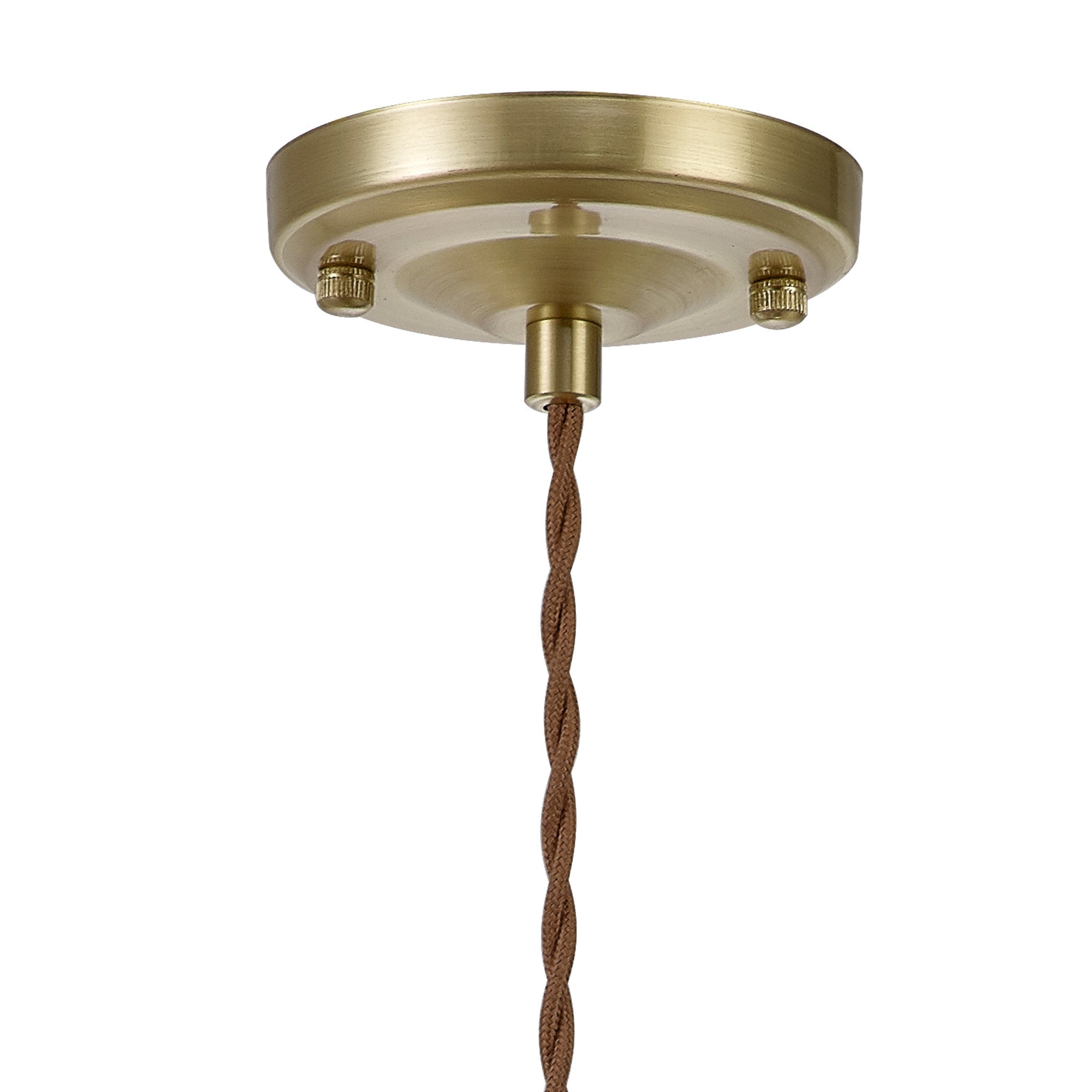 Luminosity Designs Ltd - Amber Switched Pendant 1.5m, 1 x E27, Twisted Cable / Brown Flower Glass - Luminosity Designs Ltd