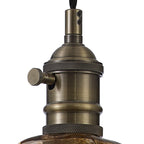 Luminosity Designs Ltd - Amber Switched Pendant 1.5m, 1 x E27, Twisted Cable / Brown Flower Glass - Luminosity Designs Ltd
