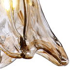 Luminosity Designs Ltd - Amber Switched Pendant 1.5m, 1 x E27, Twisted Cable / Brown Flower Glass - Luminosity Designs Ltd