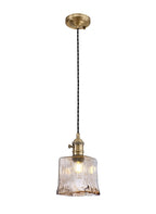 Luminosity Designs Ltd - Amber Switched Pendant 1.5m, 1 x E27, Twisted Cable / Brown Square Glass - Luminosity Designs Ltd