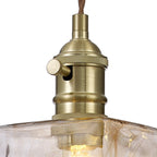 Luminosity Designs Ltd - Amber Switched Pendant 1.5m, 1 x E27, Twisted Cable / Brown Square Glass - Luminosity Designs Ltd