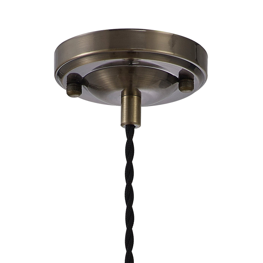 Luminosity Designs Ltd - Amber Switched Pendant 1.5m, 1 x E27, Twisted Cable / Brown Square Glass - Luminosity Designs Ltd