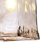 Luminosity Designs Ltd - Amber Switched Pendant 1.5m, 1 x E27, Twisted Cable / Brown Square Glass - Luminosity Designs Ltd