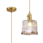 Luminosity Designs Ltd - Amber Switched Pendant 1.5m, 1 x E27, Twisted Cable / Brown Square Glass - Luminosity Designs Ltd