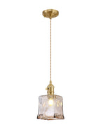 Luminosity Designs Ltd - Amber Switched Pendant 1.5m, 1 x E27, Twisted Cable / Brown Square Glass - Luminosity Designs Ltd