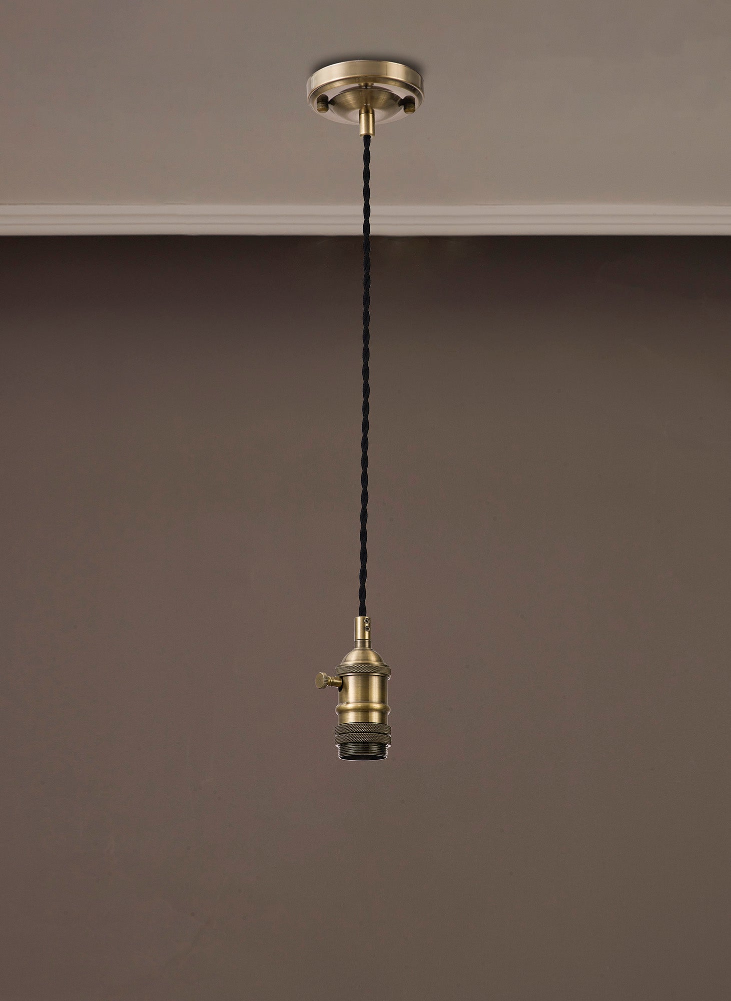 Amber 11cm Switched Pendant Light (FRAME ONLY) 1.5m, 1 x E27,Twisted Braided 2 Core Cable