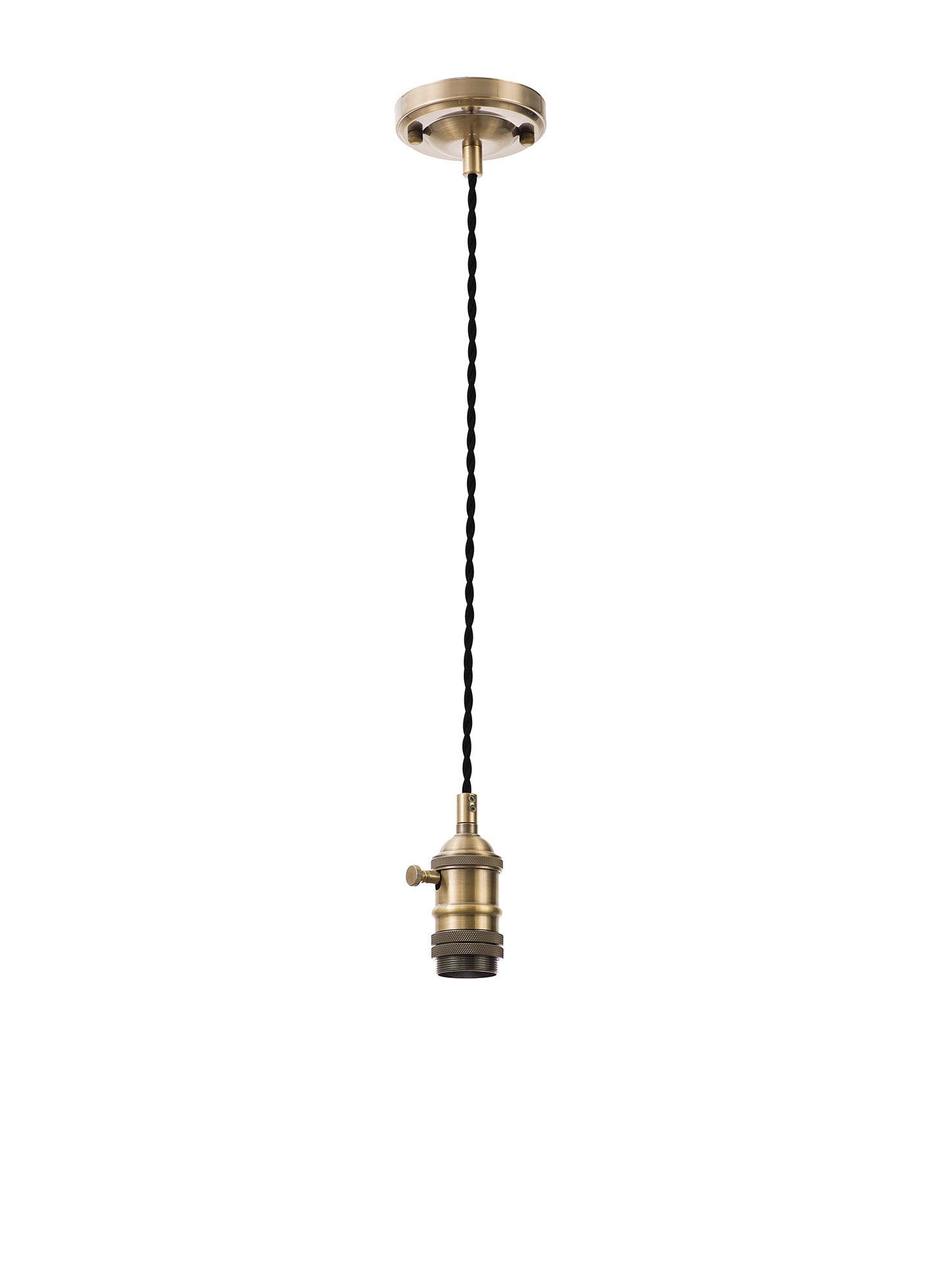 Amber 11cm Switched Pendant Light (FRAME ONLY) 1.5m, 1 x E27,Twisted Braided 2 Core Cable