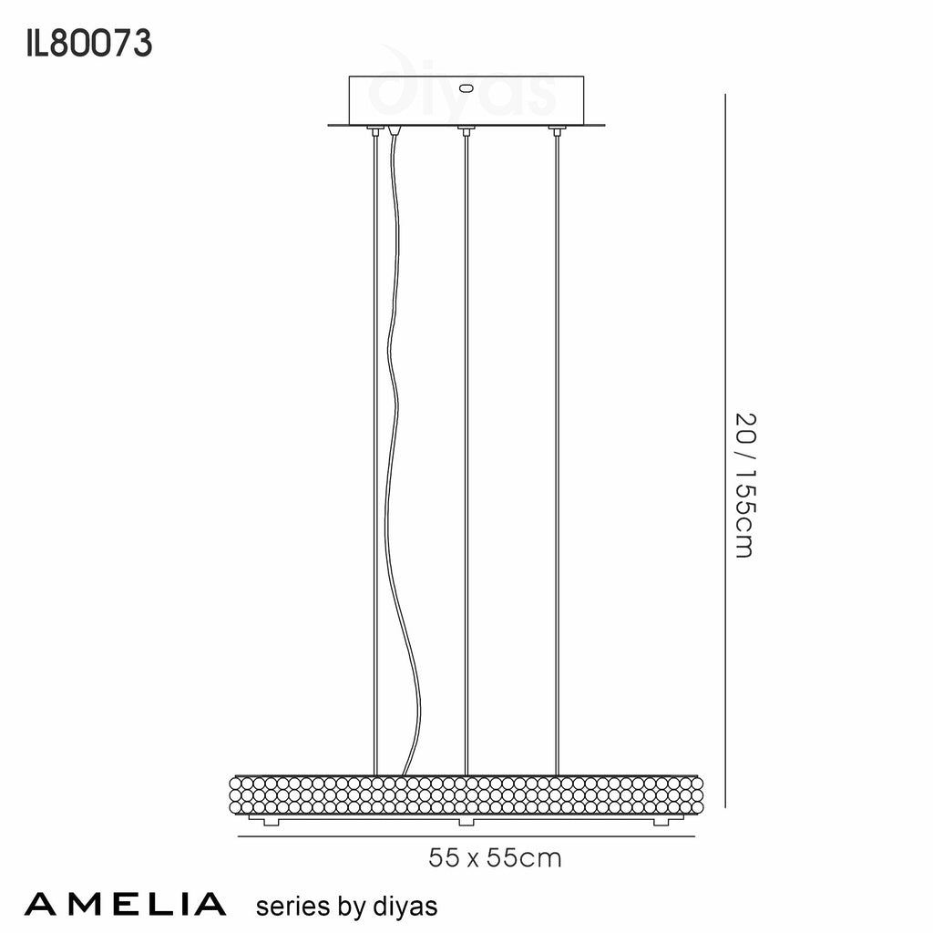 Diyas - Amelia Square Pendant - Luminosity Designs Ltd