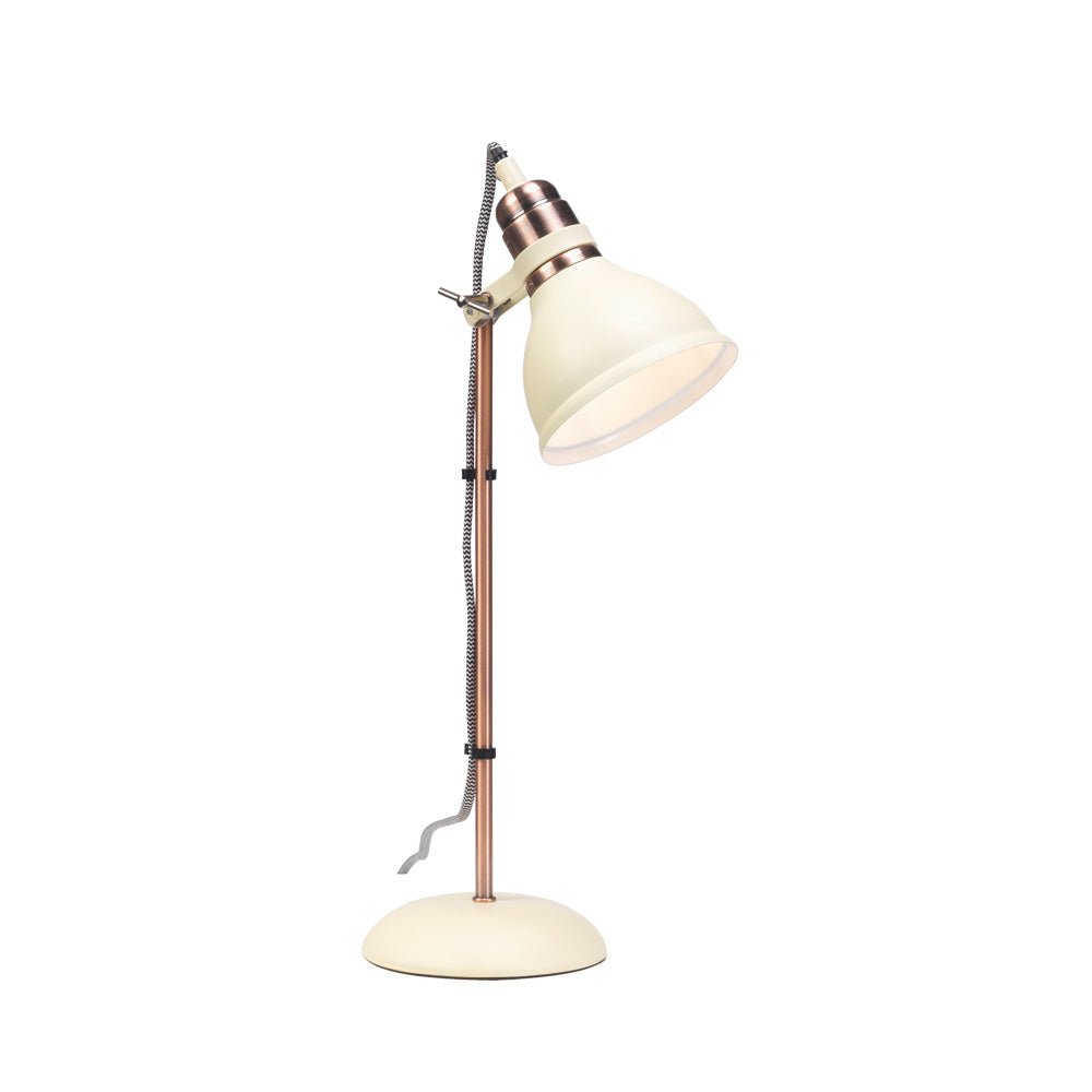 Oaks Lighting - Amka Vintage Cream Desk Lamp with Inline Switch 1x E14 - Luminosity Designs Ltd