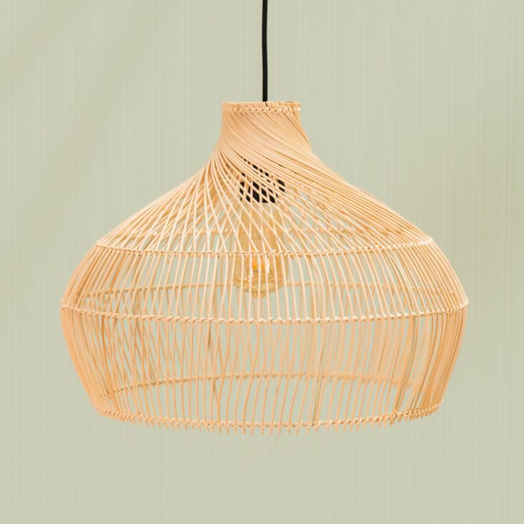 lse - Anais Large Twist Sphere Eco Friendly Natural Rattan Pendant Shade - Luminosity Designs Ltd