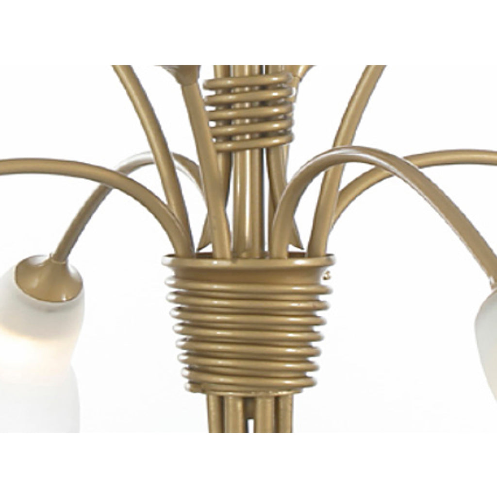 Diyas - Ancona Pendant in Satin Gold With Frosted Lily Shaped Shades (Diyas IL10032) - Luminosity Designs Ltd