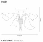 Diyas - Ancona Semi Flush Ceiling Light - Luminosity Designs Ltd