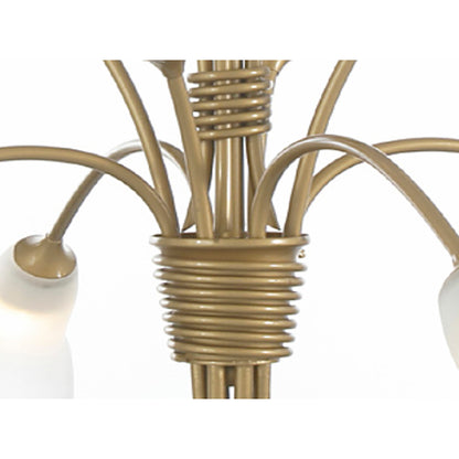 Ancona Pendant in Satin Gold With Frosted Lily Shaped Shades  (Diyas IL10032)