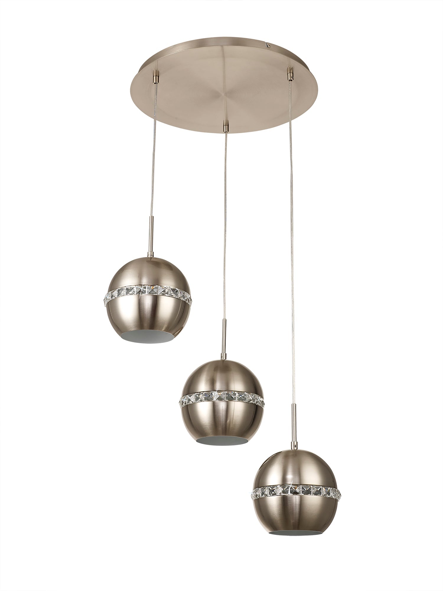 Diyas - Andrea 3 Light Round Pendant - Luminosity Designs Ltd
